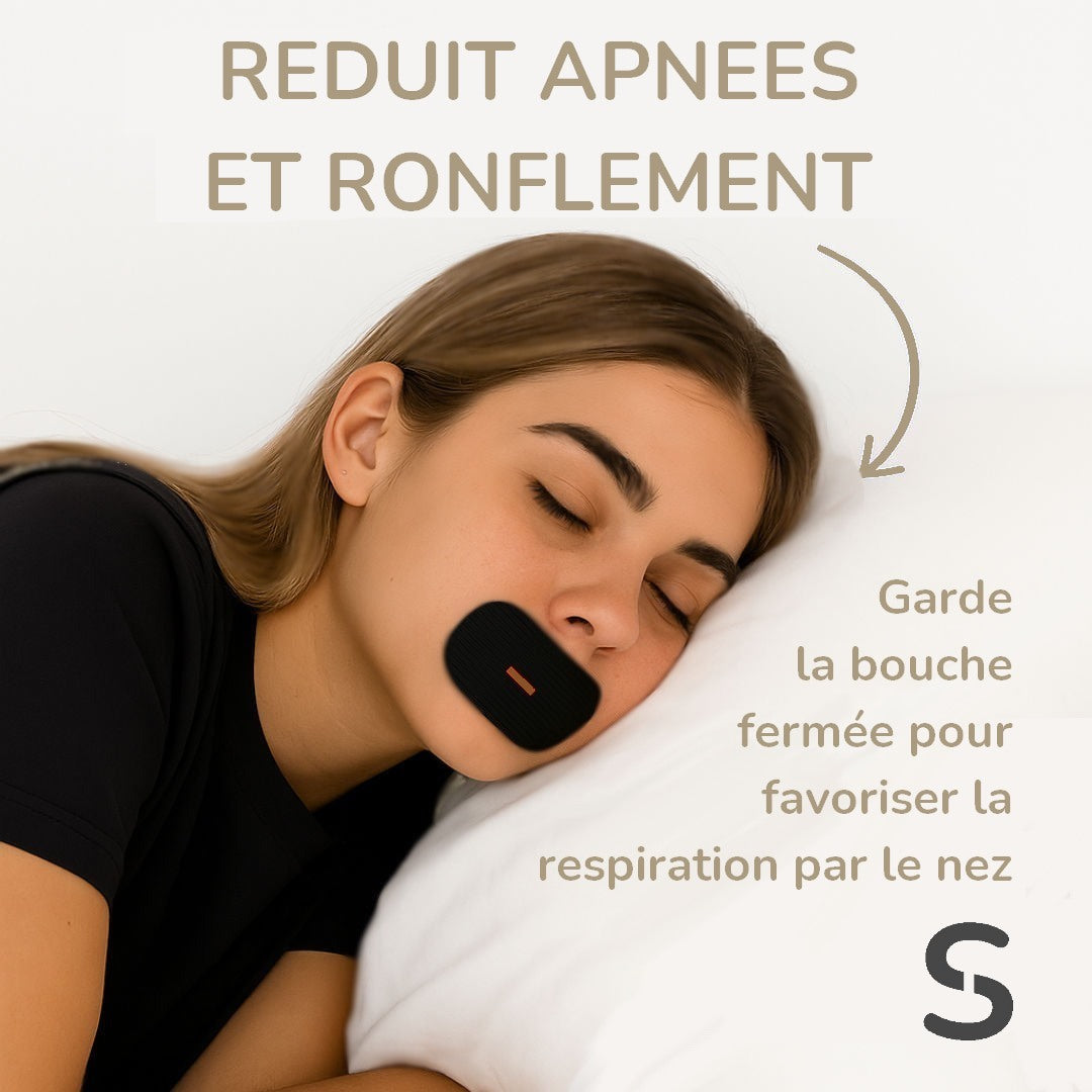 Bande buccale - solution anti apnées anti ronflement, sommeil profond et respiration nasale - SERENIVA