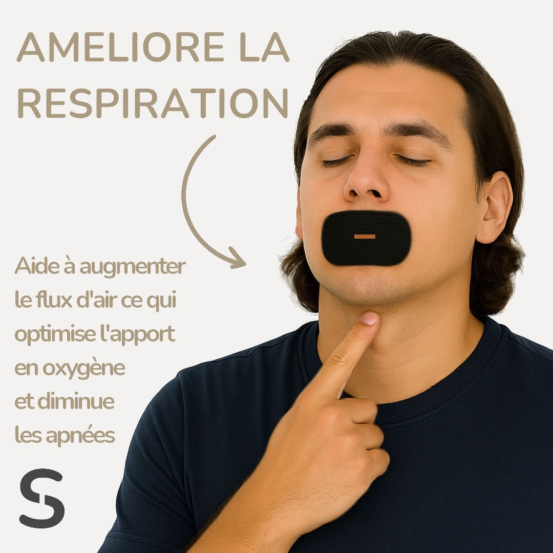 Bande buccale - solution anti apnées anti ronflement, sommeil profond et respiration nasale - SERENIVA